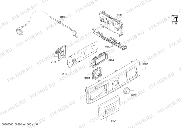 Схема №1 WTY86860IT с изображением Панель управления для сушилки Bosch 00707732