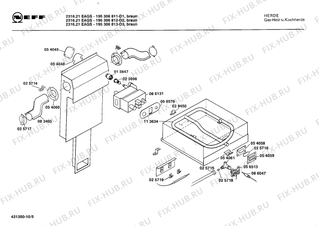 Схема №5 195306812 2316.21EAGS с изображением Панель для электропечи Bosch 00118794