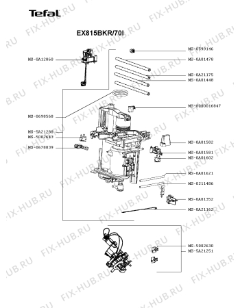 Схема №1 EX815BKR/70I с изображением Плата управления для электрокофемашины Tefal MS-8080017525