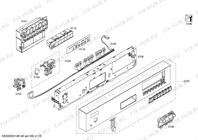 Схема №2 SHE55C05UC с изображением Панель управления для посудомоечной машины Bosch 00669118