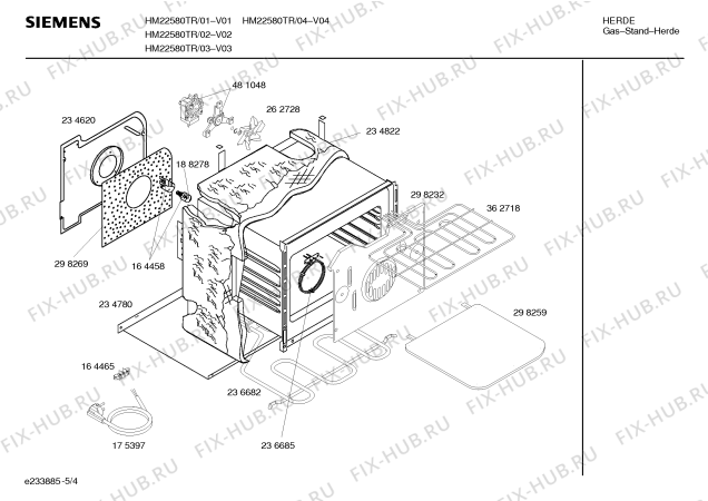 Схема №2 HSV458GPL Bosch с изображением Крышка для плиты (духовки) Bosch 00362987