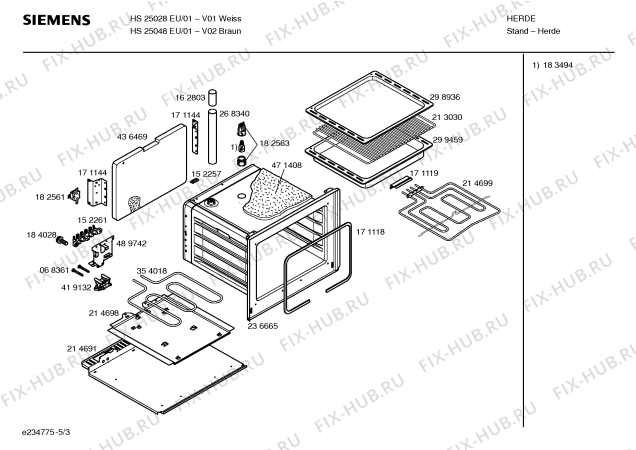 Схема №4 HS25029EU с изображением Ручка управления духовкой для плиты (духовки) Siemens 00417813