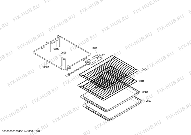 Схема №2 B4360W0FN с изображением Крышка для плиты (духовки) Bosch 00472991