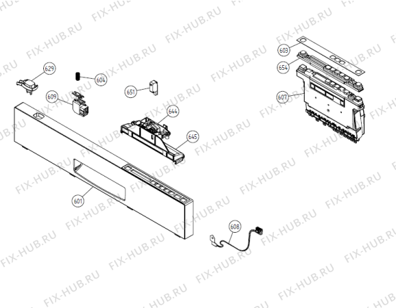 Схема №1 D650i SF   -Titanium FI (180783, DW20.3) с изображением Сенсорная панель для электропосудомоечной машины Gorenje 260698