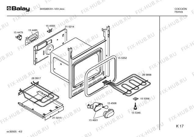 Схема №3 3HI508X с изображением Панель для плиты (духовки) Bosch 00290634
