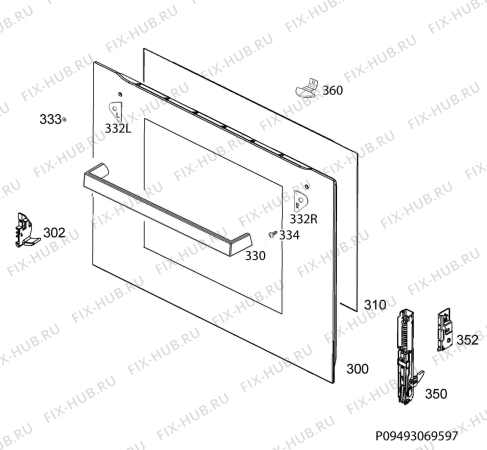 Взрыв-схема плиты (духовки) Ikea GORLIG 90300792 - Схема узла Door