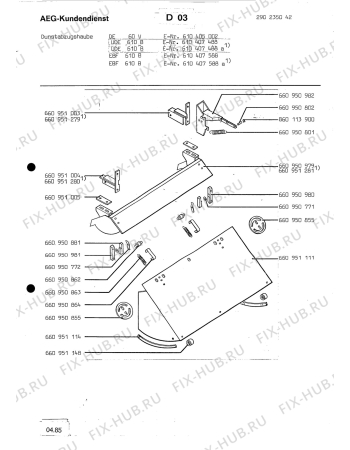 Взрыв-схема вытяжки Aeg UDE 610 B - Схема узла Section1