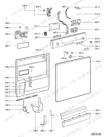 Схема №1 GSFK 2528 AUTO WS с изображением Микромодуль для посудомойки Whirlpool 480140102795