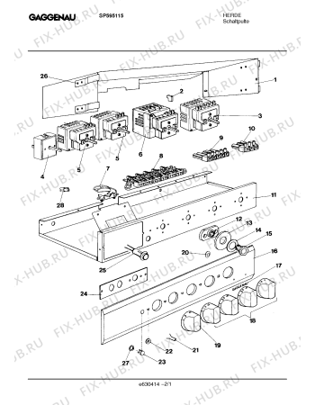 Схема №1 SP590215 с изображением Панель управления для плиты (духовки) Bosch 00291344