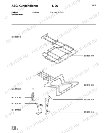 Взрыв-схема плиты (духовки) Aeg COMPETENCE 105U-W - Схема узла Section3