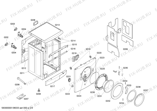 Схема №2 WAE28181SN Bosch Maxx 7 с изображением Панель управления для стиралки Bosch 00665252