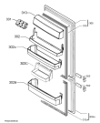 Схема №1 SCS61600S1 с изображением Дверца для холодильной камеры Aeg 140009634019