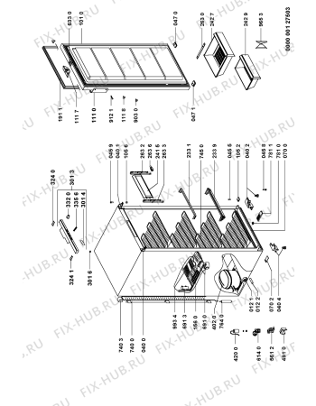 Схема №1 AFG 372/H с изображением Дверца для холодильной камеры Whirlpool 481244228981