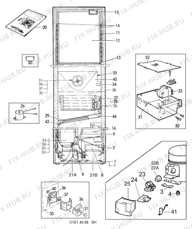 Взрыв-схема холодильника Electrolux ER8215B - Схема узла C10 Cold, users manual