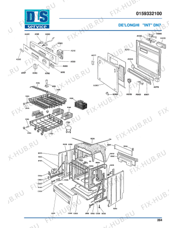 Схема №1 DN 6 с изображением Специзоляция для посудомоечной машины DELONGHI ML6124