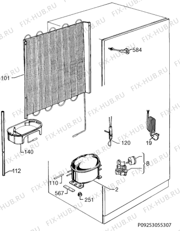 Взрыв-схема холодильника Electrolux ENG2801AOW - Схема узла Cooling system 017