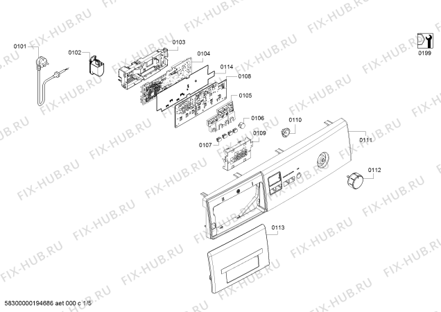 Схема №2 WAK20161IN с изображением Силовой модуль запрограммированный для стиралки Bosch 12018640