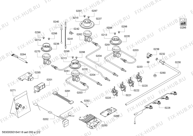 Взрыв-схема плиты (духовки) Siemens ER626PF70E 4G C60F FLAME IH5 SIEMENS - Схема узла 02