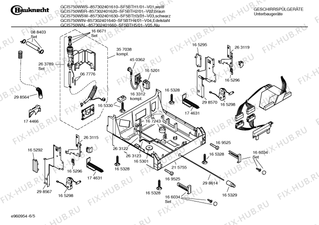 Схема №1 SF5BTH5 GCI5750WAL с изображением Кнопка для электропосудомоечной машины Bosch 00183664