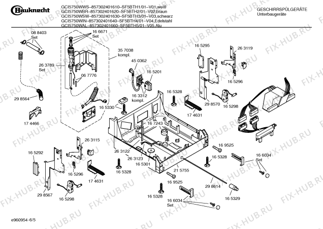 Схема №1 SF5BTH5 GCI5750WAL с изображением Кнопка для посудомойки Siemens 00183663