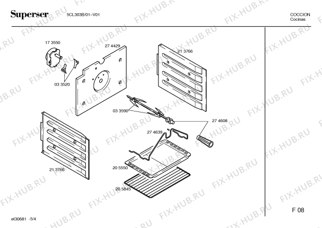 Схема №2 5CL303B с изображением Панель для духового шкафа Bosch 00215415