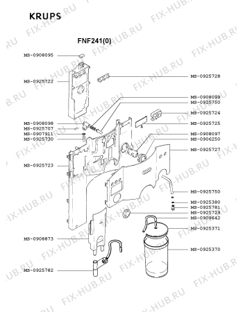 Взрыв-схема кофеварки (кофемашины) Krups FNF241(0) - Схема узла MP001888.6P3