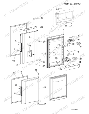 Взрыв-схема холодильника Hotpoint XAL85T1IWWTD1 (F155523) - Схема узла