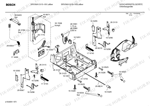 Взрыв-схема посудомоечной машины Bosch SRV56A13 - Схема узла 05