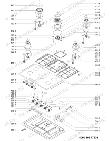 Схема №1 KHGL9010B2 (F091737) с изображением Инструкция по эксплуатации для плиты (духовки) Indesit C00351207
