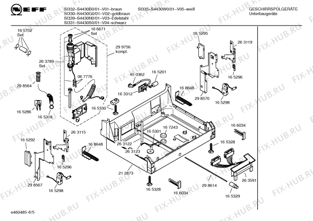 Схема №3 S4430G0 SI330 с изображением Передняя панель для посудомойки Bosch 00351798