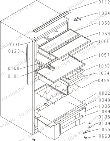 Схема №1 FIS-1220 (284222, HI2227) с изображением Ящик (корзина) для холодильной камеры Gorenje 331891