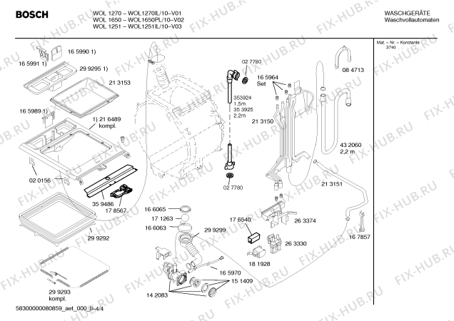 Схема №4 WOL1270IL WOL1270 с изображением Инструкция по эксплуатации для стиральной машины Bosch 00584717