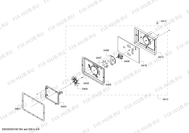 Взрыв-схема плиты (духовки) Blaupunkt 5MA46500 - Схема узла 04