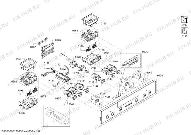 Схема №3 HE23BD530 с изображением Панель управления для плиты (духовки) Siemens 00700450