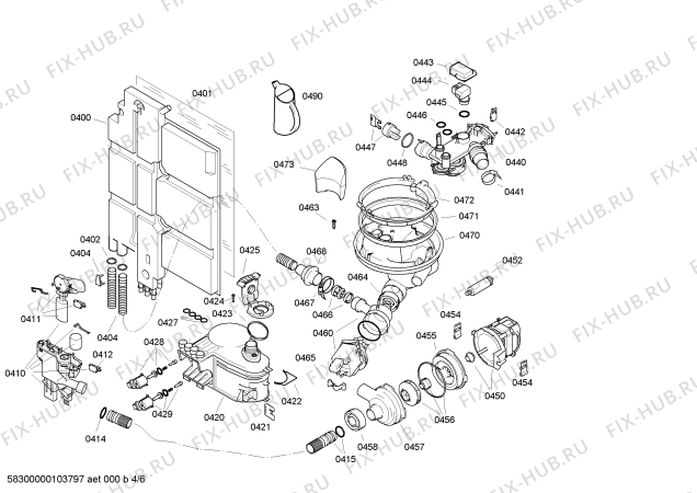 Схема №2 SRU84A05 Exclusiv с изображением Кнопка для посудомоечной машины Bosch 00421559