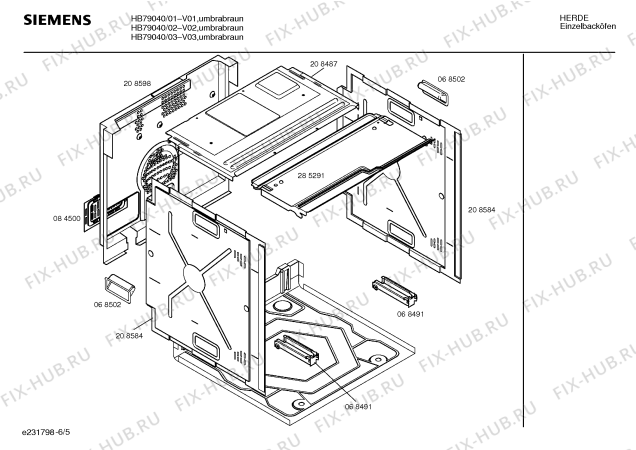 Схема №5 HB79040GB с изображением Панель для плиты (духовки) Siemens 00285804