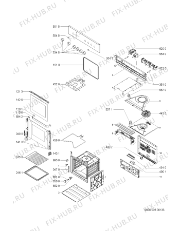 Схема №1 AKP 334 WH с изображением Обшивка для электропечи Whirlpool 481245249649