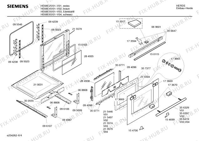 Схема №2 HE68E57 с изображением Инструкция по эксплуатации для духового шкафа Siemens 00587178