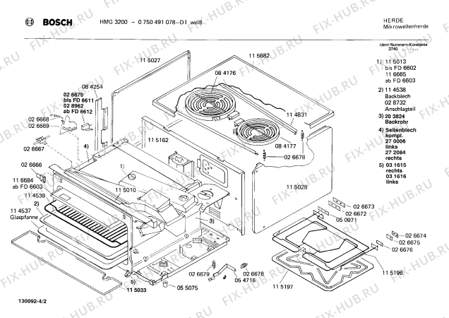 Взрыв-схема микроволновой печи Bosch 0750491078 HMG3200 - Схема узла 02