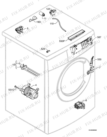 Взрыв-схема стиральной машины Electrolux EWF16370 - Схема узла Electrical equipment 268