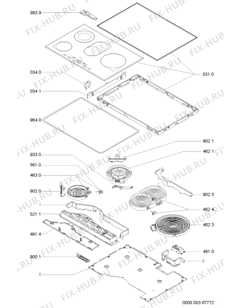 Схема №1 KHRT7710I (F091740) с изображением Запчасть для плиты (духовки) Indesit C00329114