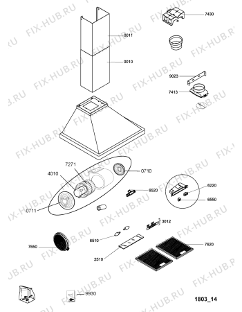 Схема №1 AKS 900 IX с изображением Всякое для вытяжки Whirlpool 482000010263