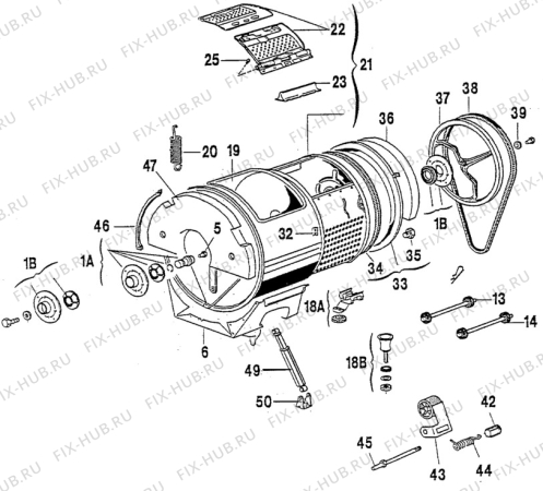 Взрыв-схема стиральной машины Husqvarna Electrolux QW1285 - Схема узла W30 Drum C