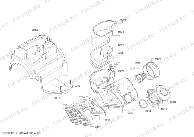 Схема №4 VSX41800 SIEMENS X4 hepa 1800W с изображением Крышка для пылесоса Bosch 00751825