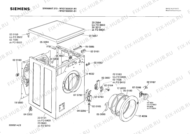 Схема №1 WV27300591 SIWAMAT 273 с изображением Панель управления для стиральной машины Siemens 00114554