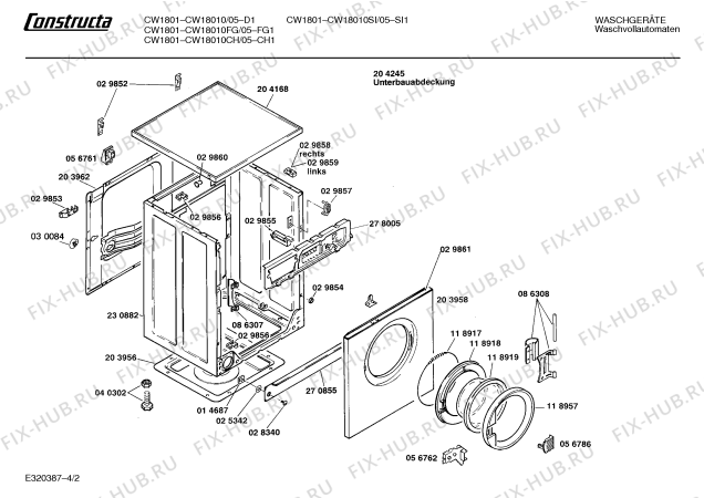 Взрыв-схема стиральной машины Constructa CW18010SI CW1801 - Схема узла 02