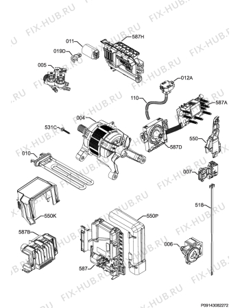 Взрыв-схема стиральной машины Rex Electrolux RWW1676HDW - Схема узла Electrical equipment 268