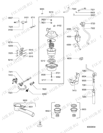 Взрыв-схема кофеварки (кофемашины) Ikea BEM 540 S 601.130.42 - Схема узла