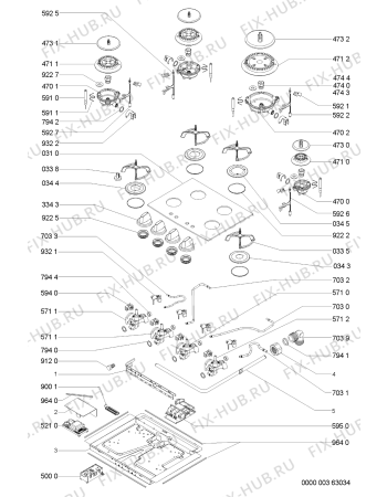 Схема №1 TGE5400/SW с изображением Термоэлемент для электропечи Whirlpool 481213838023