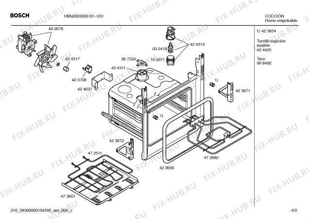 Взрыв-схема плиты (духовки) Bosch HBN200350E - Схема узла 02